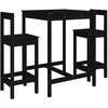 Image de vidaXL Ensemble bar de jardin 3 pièces noir pin massif