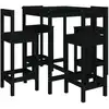 Image de vidaXL Ensemble bar de jardin 5 pièces noir pin massif