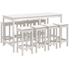 Image de vidaXL Ensemble de bar de jardin 9 pièces blanc pin massif