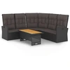 Image de set de jardin lounge 2 pièces avec coussins Poly Rattan