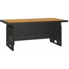 Image de vidaXL Table de jardin noire 100x50x43/63 cm acacia & poly rotin