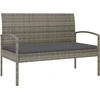 Image de vidaXL Banc de jardin avec coussins Gris 105 cm Poly rotin