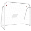 Image de vidaXL But de football avec filet Blanc 125x96x60 cm Acier & Polyester