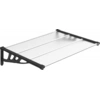 Image de vidaXL Auvent de porte noir et transparent 122x90 cm Polycarbonate
