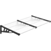 Image de vidaXL Auvent de porte noir et transparent 152,5x90 cm Polycarbonate