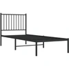 Image de vidaXL Cadre de lit avec tête de lit en métal noir 75x190 cm