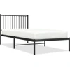 Image de vidaXL Cadre de lit avec tête de lit en métal noir 90x200 cm