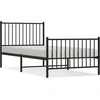 Image de vidaXL Cadre de lit avec tête et pied de lit en métal noir 90x200 cm