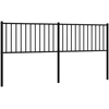 Image de vidaXL Tête de lit de rechange en métal noir 180 cm