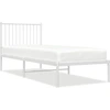 Image de vidaXL Cadre de lit avec tête de lit en métal blanc 80x200 cm