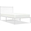 Image de vidaXL Cadre de lit avec tête de lit en métal blanc 90x190 cm