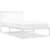 Image de vidaXL Cadre de lit avec tête de lit en métal blanc 100x190 cm
