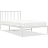 Image de vidaXL Cadre de lit avec tête de lit en métal blanc 100x200 cm