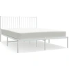 Image de vidaXL Cadre de lit avec tête de lit en métal blanc 140x200 cm