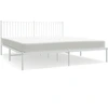 Image de vidaXL Cadre de lit avec tête de lit en métal blanc 183x213 cm