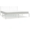 Image de vidaXL Cadre de lit avec tête de lit en métal blanc 193x203 cm