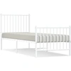 Image de vidaXL Cadre de lit avec tête et pied de lit en métal blanc 80x200 cm