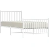 Image de vidaXL Cadre de lit avec tête et pied de lit en métal blanc 90x200 cm