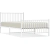 Image de vidaXL Cadre de lit avec tête et pied de lit en métal blanc 107x203 cm