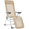 Image de vidaXL Chaises longues pliantes avec repose-pieds 2 pcs. Crème Textilène