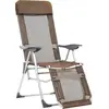 Image de vidaXL Chaises longues pliantes avec repose-pieds 2 pcs. Marron Textilène