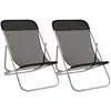 Image de vidaXL Chaises de plage 2 pcs. Textilène & acier revêtu par poudre