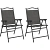 Image de vidaXL Chaises de jardin pliantes 2 pcs. Acier gris et textilène