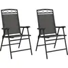 Image de vidaXL Chaises de jardin pliantes 2 pcs. Acier gris et textilène