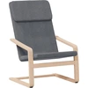 Image de vidaXL Fauteuil relax avec pouf Tissu gris foncé