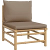 Image de vidaXL Canapé central de jardin avec coussin taupe en bambou