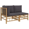 Image de vidaXL Ensemble de salon de jardin 2 pièces avec coussins gris foncé en bambou