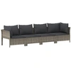 Image de vidaXL Ensemble salon de jardin 4 pièces avec coussins Gris Poly rotin