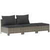 Image de vidaXL Ensemble de salon de jardin 3 pièces avec coussins Gris Poly rotin