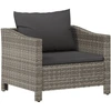 Image de vidaXL Fauteuil de jardin avec coussins Gris Poly Rattan