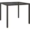 Image de vidaXL Table de jardin marron 90 x 90 x 75 cm en polyrotin