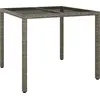 Image de vidaXL Table de jardin Grise 90 x 90 x 75 cm en polyrotin