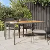 Image de vidaXL Table de jardin Grise 150 x 90 x 75 cm en polyrotin