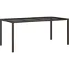 Image de vidaXL Table de jardin marron 190 x 90 x 75 cm en polyrotin