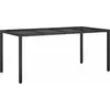Image de vidaXL Table de jardin noire 190 x 90 x 75 cm en polyrotin
