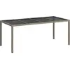 Image de vidaXL Table de jardin Grise 190 x 90 x 75 cm en polyrotin