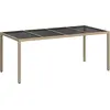 Image de vidaXL Table de jardin beige 190 x 90 x 75 cm en polyrotin