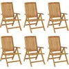 Image de vidaXL Chaises de jardin 6 pcs. Réglable bois massif teck