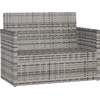 Image de vidaXL Banc de jardin avec coussins Gris 105 cm Poly rotin