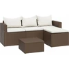 Image de vidaXL Ensemble de jardin lounge brun Poly rotin