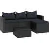 Image de vidaXL Ensemble de salon de jardin noir Poly rotin