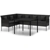 Image de vidaXL Ensemble de jardin 2 pièces avec coussins Noir Poly Rattan