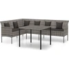 Image de vidaXL Ensemble de jardin 2 pièces avec coussins Gris Poly rotin