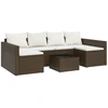 Image de vidaXL Ensemble de salon de jardin 2 pièces avec coussins Marron Poly Rattan