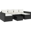 Image de vidaXL Ensemble salon de jardin 2 pièces avec coussins noir Poly rotin
