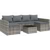 Image de vidaXL Ensemble de salon de jardin 2 pièces avec coussins Gris Poly rotin